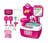 Juguetes de peluquería - Juego de ficción de belleza realista y seguro para niñas | Anillos de peine de espejo para secador de pelo - Juego de vestir de fiesta de princesa Juego de finz