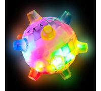 Juguetes de perros interactivos: bola de iluminación LED con activación de salto, juguete de enriquecimiento de rebote brillante | Puzzle Play Ball para , perros y cachorros, entretenimiento al a