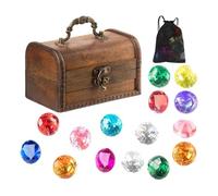 Juguetes De Piedras Preciosas De Piscina - Piedras Preciosas Coloridas Para Buceo,Juguetes De Buceo Submarino Con Cofre Del Tesoro