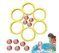 Juguetes De Piscina - Conjunto De Juego De Tirar Anillos Coloridos,Juguete De Baño De Bola Flotante - Para Niños Niñas Adultos Interior Y Fuera Estanque Y Más Día Del Niño Verano