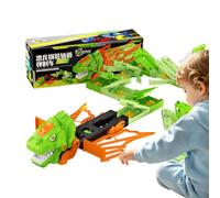 Juguetes De Pista Dinosaurios Y Coches Carreras Juguete Interactivo | Playset De Pista Carreras Dinosaurios Para Niños Niñas Hogar Viaje Exterior Interior Preescolar Jar