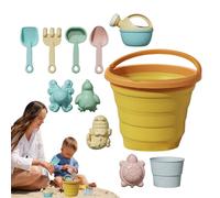 Juguetes de Playa - Juego de para niños, Juguetes acuáticos con Motivos Marinos | Cubo de 12 Piezas, Pala, rastrillo y moldes, Juego de Playa portátil para niñas y niñas, Pica de Actividad de