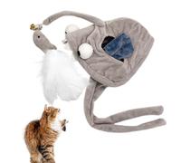 Juguetes De Plumas Para Gatos,Tocados Para Gatos | Juguetes interactivos para gatos de interior con pluma | Juguete del enigma del gato del animal doméstico, vara interactiva usable del enigma del gat