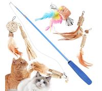 Juguetes De Primavera para Gatos Domésticos - Varita Interactiva para Mascotas, Juego De Juguetes De De Gato | Juego De Juguetes De Varilla Mágica Multifuncional, Juguetes Teaser Portátiles para