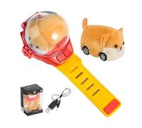 Juguetes de reloj de coche de control remoto, coche de muñeca remoto | Ver jugar coche carga USB coche de carreras de control remoto,Juguete eléctrico de peluche para perros, pequeño voy