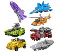 Juguetes de Robot transformables 7 en 1 de 29 cm, Figuras de acción Modelo combinador deformable Barco Jet Tanque, helicóptero, camión, Cohete y Coche