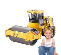 Juguetes De Rodillos De Carretera Fundidos A Presión - Vehículo De Construcción En Miniatura | Modelo Realista De Rodillo De Carretera, Juguete De Camión De Obras Públicas, Decoración De Escritorio De