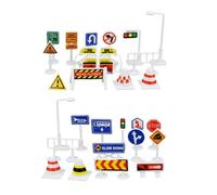 Juguetes de señales de tráfico - Juego educativo portátil de 28 piezas, juego de juguetes de seguridad vial, juego de señalización de tráfico duradero, juguete educativo para vacaciones, cumpleaños