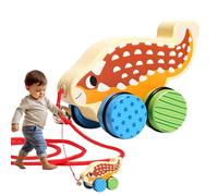 Juguetes de tiro con cuerda - Coche de dinosaurio caminante interactivo - de madera educativa para empujar - para niños, niñas y niños Actividades Interior Exterior Guardería Escuela Infantil Juego en