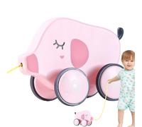 Juguetes de tiro para 1 año,Juguete de tiro | Juguete Push-Pull en forma de animal Lindo - de educación temprana con ruedas de goma, juguete interactivo a, estimula la imaginación