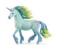 Juguetes de unicornio Schleich Bayala para ni?as y ni?os, unicornio semental malvavisco azul y verde con gemas, a partir de 5 a?os