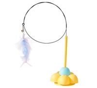 Juguetes De Varita para Gatos para Gatos De Interior,Juguetes De Varita De Plumas para Gatos - Juguete Teaser para Gatos con Ventosa Pegajosa,Juguete elástico Flexible de la Vara del Gato del Alambre