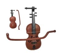 Juguetes de violín - violín falso, decoración del hogar estatua de violín Decoración de escritorio vintage | Violín en miniatura con soporte, instrumento musical en miniatura para bar, obra musical