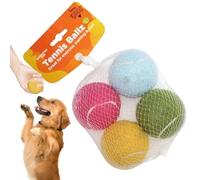 Juguetes Duros para Perros - 4 Bolas chirriantes superlargas para mandíbulas potentes | Cachorro no tóxico mastica Juguete para amargos agresivos | Bolas interactivas de Entrenamiento y Grasa para