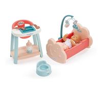 Juguetes Ecoiffier 1833 - Cama + Silla Alta + Muñeca - Juego de enfermería 3 en 1 - Muñeca 32 cm + Accesorios - Juego de imitación - A Partir de 18 Meses - Fabricado en Francia
