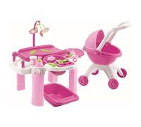 Juguetes Ecoiffier 2889 Super Pack Nursery - Nursery para muñecas con Cochecito - a Partir de 18 Meses - Fabricado en Francia