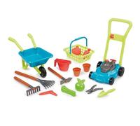 Juguetes Ecoiffier 4585 - Super pack jardín 3 en 1: recortadora, carretilla recortada, cesta y accesorios de jardinería - Herramientas de jardín para niños - Juego al aire libre - a partir de 18 meses