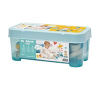 Juguetes Ecoiffier 7935 - Estuche BB Abrick 3 en 1 - Pirámide + Ollas + Torre de Pelota + Juguete de Despertar Bebé - Juego de Construcción - A partir de 6 meses - Fabricado en Francia