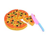 Juguetes Educativos 5 Años Juguete de Cocina con Forma de Pizza para comunicación Entre Padres e Hijos, Juguete de plástico para Cortar Comida para niña (Orange, 17cm)
