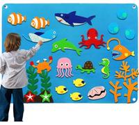 Juguetes Educativos de Fieltro para Niños. Colección Montessori de Figuras Didácticas: Sistema Solar, Mapa Mundi, Animales Marinos, Zoo y Granja. Regalos Infantiles 3-5 (Animales Marinos)