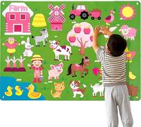 Juguetes Educativos de Fieltro para Niños. Colección Montessori de Figuras Didácticas: Sistema Solar, Mapa Mundi, Animales Marinos, Zoo y Granja. Regalos Infantiles 3-5 (Animales de Granja en Juguete)
