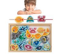 Juguetes educativos de pesca | Juegos de pesca magnéticos con diseño vivo y amigable para niños | Juguetes de pesca de madera para juguetes, regalos de Navidad y Pascua para niñas