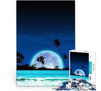 Juguetes educativos luz de Luna en la Playa Puzzles de 1000 Piezas para Adolescentes 26x38cm Decoración hogar Apto para Mayores de 14 años.