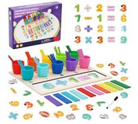 Juguetes Educativos Montessori, 4 en 1 Juguetes Montessori Matematica, 139PCS Juguetes de Madera para Contar con Palos de Contar, Contando Juego de Aprendizaje, Regalo para Niños Niñas 3 4 5 Años