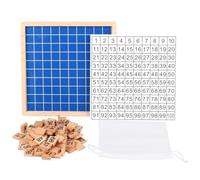 Juguetes Educativos Tablero de matemáticas de madera, juguete de madera, tablero de cien del 1 al 100, tablero de cien para aprendizaje preescolar, juguete para cumpleaños de niños (Beige, One Size)