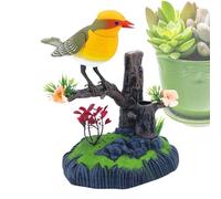Juguetes eléctricos de simulación para pájaros, pájaros que cantan en el escritorio con soporte para bolígrafo, pájaro decorativo realista para la escuela, dormitorio, sala de estar