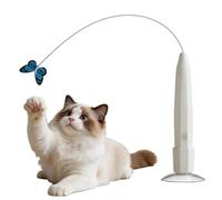 Juguetes electrónicos para gatos, ventosa recargable interactiva | Varita de juguete eléctrica para gatos con mariposa - para el alivio del aburrimiento, enriquecimiento en interiores y apartamentos