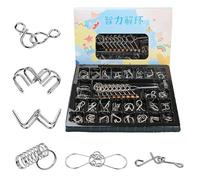 Juguetes Entrelazados para Desenredar | Seguro para Aliviar el Estrés | Juego de Lógica de Desbloqueo Metálico - Desafío de Juego Que Ejercita el Pensamiento Lógico y la Habilidad