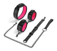 Juguetes Eróticos Bdsm Para Adultos,Juego De Bondage Para Parejas De Cuello A Muñeca,Esposas Invertidas,Juguetes Sexuales Para Parejas,Juego De Rol De Esclavos,Juguetes Sexys,Gay,Rojo,Talla Única