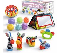 Juguetes Estimulacion Bebe 0-6 Meses para Estimulacion Temprana Bebes es un Regalo inteligente con guía para sus primeros aprendizajes Montessori Bebe 0-6 Meses con Pelotas Sensoriales Sonajeros