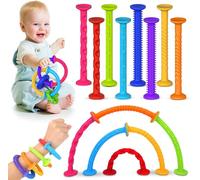 Juguetes Fidget Varillas Sensoriales de Silicona, Pack de 8 Juguetes de Ventosa y Baño para Niños, Juguete Sensorial Antiestrés Niños Niñas, Reduce Estrés y Ansiedad, TDAH