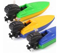 Juguetes flotantes para Piscina, Paquete de 3 Barcos de Juguete de Cuerda, Color Aleatorio