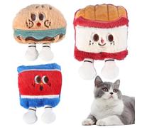Juguetes genéricos para gatos con catario, 3 piezas de peluche linda con una campana, juguete de mascar para gato, para juego, ejercicio, enriquecimiento al aire libre, animal de compañía, gatito
