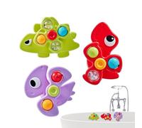 Juguetes Giratorios con 3 Piezas Dinosaurio Educativo Sensorial Fidget | Spinners Infantiles Con Copas De Succión Para Niños Y Niñas Juego De Agua Baño Mesa Ventana