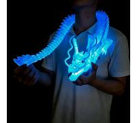 Juguetes grandes de dragón impresos en 3D que brillan en la oscuridad, animales XXL de 47.2 pulgadas, figuras lacertid súper largas y de gran tamaño, impresora 3D gigante, huevo de dragones, figuras