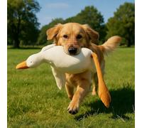Juguetes grandes de felpa para perros de pato blanco, diseño realista de ganso adecuado para perros masticar y jugar mejor, para perros pequeños, medianos y grandes (50 cm)