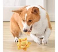 Juguetes indestructibles y duraderos para masticar para perros, juguete interactivo de flores para mascotas, para cachorros, perros, jugar en interiores (amarillo, 23 x 23 x 6 cm)
