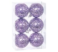 Juguetes Industriales S.A. Set 6 Bolas de Navidad plástico Morado Lila 6cm