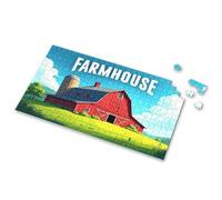 Juguetes infantiles para niñas, un vibrante granero rojo con "Farmhouse" escrito encima. Rompecabezas de imágenes para adultos, regalos de Pascua para niños pequeños (300 piezas)