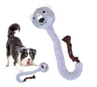 Juguetes interactivos caninos - Accesorio de peluche de tiro con cuerda animal - Juguetes rellenos de chillón para el informe, para cachorros, razas pequeñas, medianas y grandes, aburrimiento, vestir