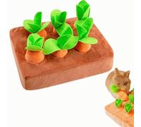 Juguetes interactivos de enriquecimiento de conejos, escondite y busca chirriantes con zanahoria de felpa para aburrimiento y estimulación, rompecabezas de conejo para cachorros, conejillos de indias