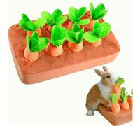 Juguetes interactivos de enriquecimiento de conejos, escondite y busca chirriantes con zanahoria de felpa para aburrimiento y estimulación, rompecabezas de conejo para cachorros, conejillos de indias