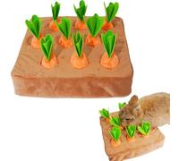 Juguetes interactivos de enriquecimiento de conejos, escondite y busca chirriantes con zanahoria de felpa para aburrimiento y estimulación, rompecabezas de conejo para cachorros, conejillos de indias