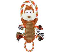 Juguetes interactivos de peluche para perros con cuerda de tracción, juguetes chirriantes para perros pequeños, medianos y grandes