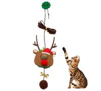 Juguetes interactivos de plumas para gatos, juguetes para gatos con puerta para gatos de interior,Juguetes de plumas retráctiles con hierba gatera | Juguetes para gatos con cuerda elástica de 2M para