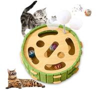 Juguetes interactivos de rompecabezas para gatos, bailarina para gatos de interior, caja de burlas con juguetes chirriantes y fieltro rascador, juguete de pelota de pista de gatitos para gatos